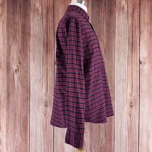 UNTUCKit Calder Mens Size XL Red Black Plaid Flannel Long Sleeve Button Up Shirt - Picture 4 of 16